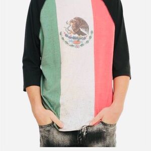 RUDE Men's / Unisex Mexico Short Sleeve Baseball Tee in Green White Red